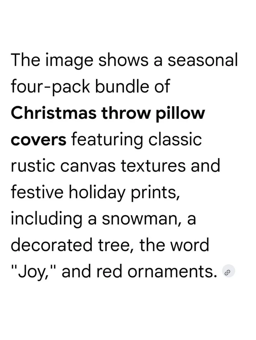 NEW Four Pack of Holiday Themed Throw Pillow Covers
